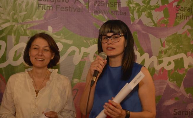  Катя Тричкова с режисьора Петя Накова на филмовия фестивал в Сараево 