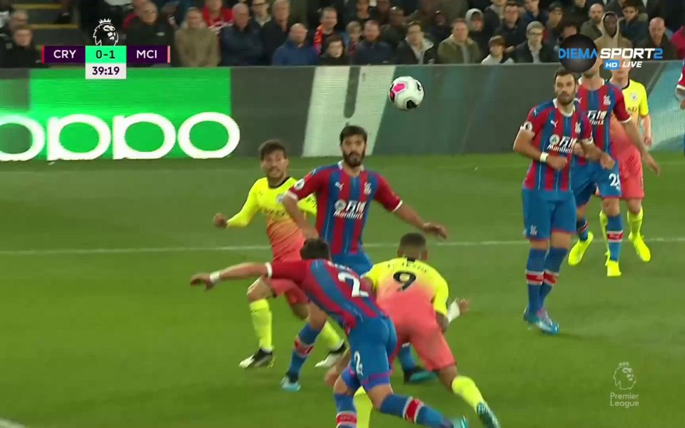 Габриел Жезус откри резултата в двубоя между Кристъл Палас и