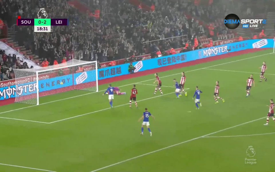 Лестър постигна историческа победа с 9:0 при гостуването на Саутхемптън