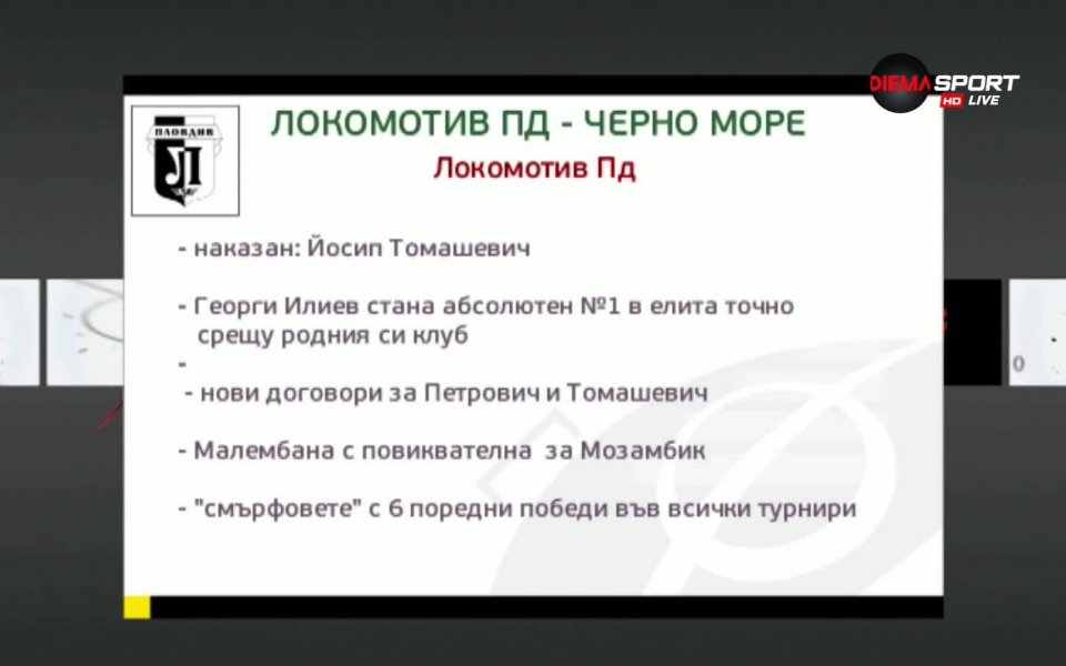 Локомотив Пловдив приема Черно море в мач от 14-ия кръг