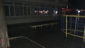 наводненият двор на детска градина в Асеновград