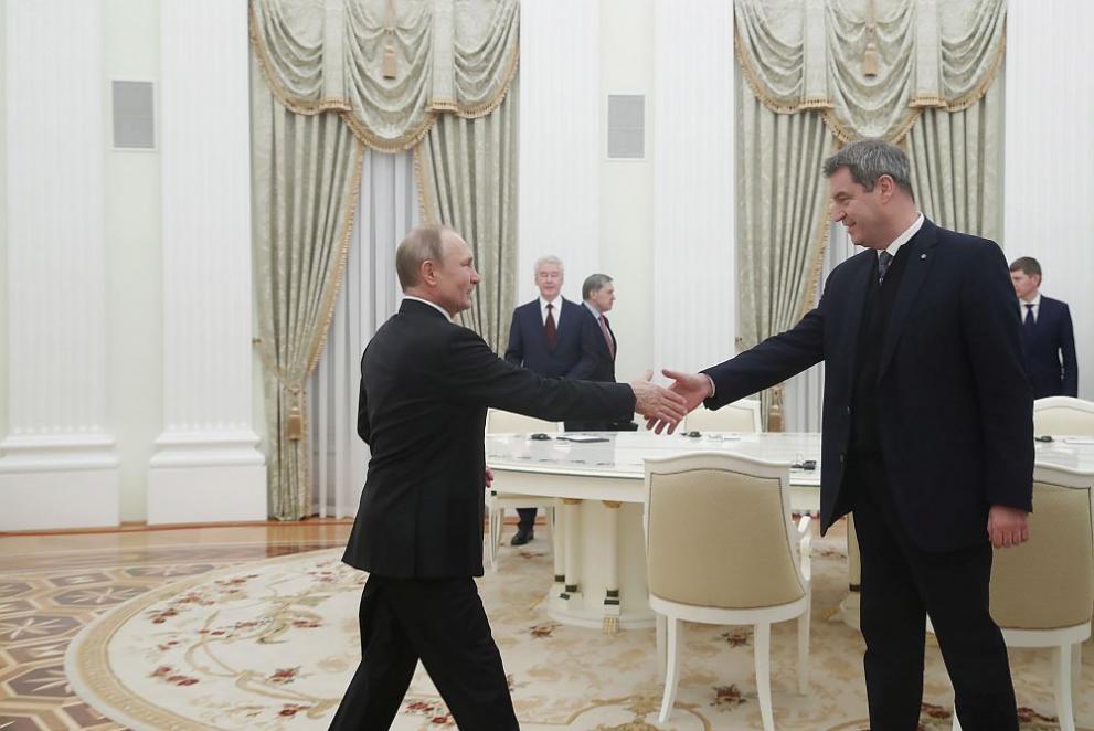 Баварският премиер се срещна с руския президент Владимир Путин
