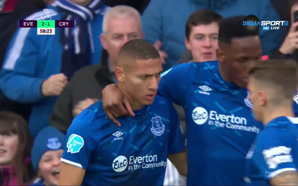 В 58-ата минута Ричарлисон отново изведе карамелите напред срещу Кристъл