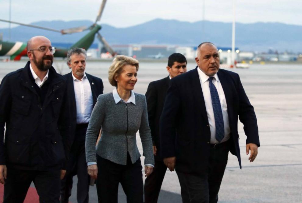  Борисов граница ръководителя на Европейския съвет Шарл Мишел и ръководителя на Европейската комисия Урсула фон дер Лайен 