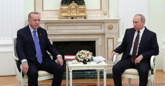 Tурският президент Реджеп Тайип Ердоган по време на срещата си