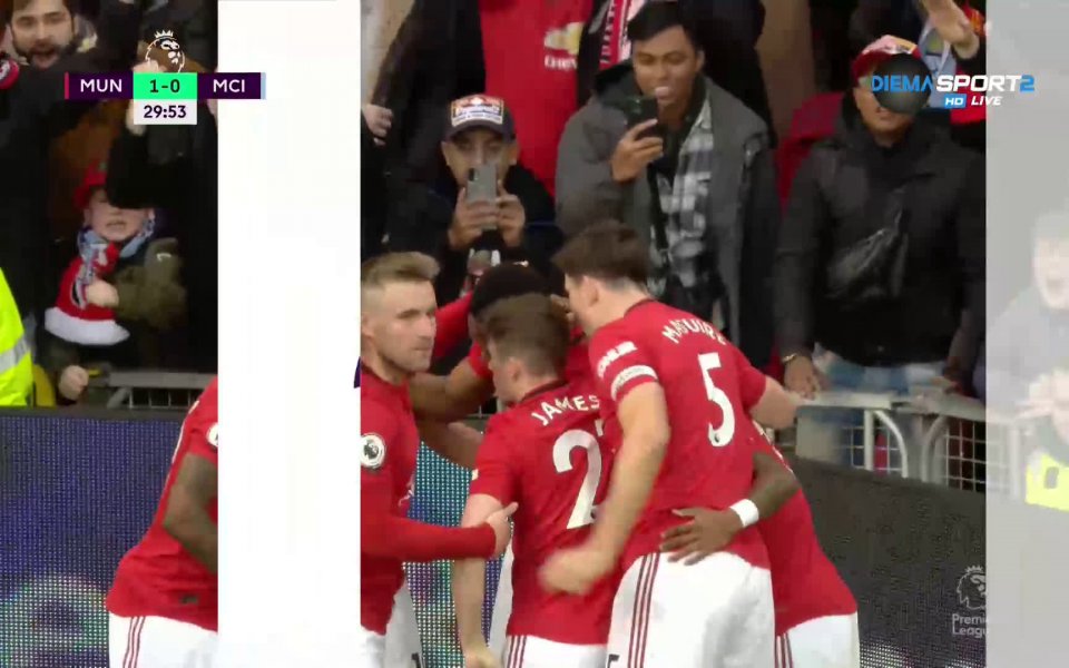 Манчестър Юнайтед успя да поведе на Сити след изпълнение на