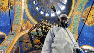 дезинфекция църква Варна Великден