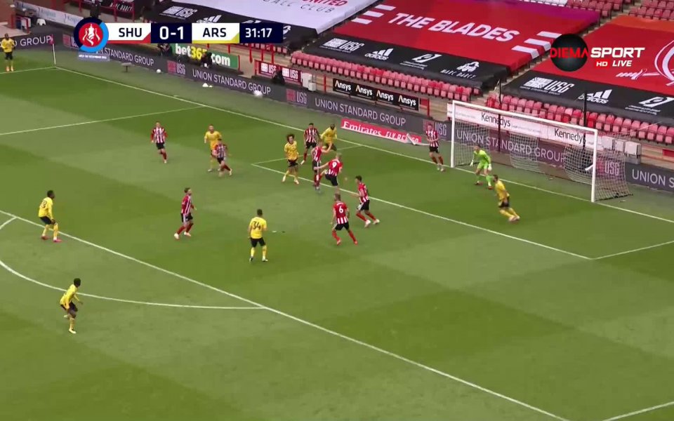 Арсенал води с 1:0 в гостуването си на Шефилд Юнайтед