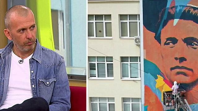 В ЗНАК НА ПОЧИТ: Най-големият портрет на Апостола е на училищна фасада