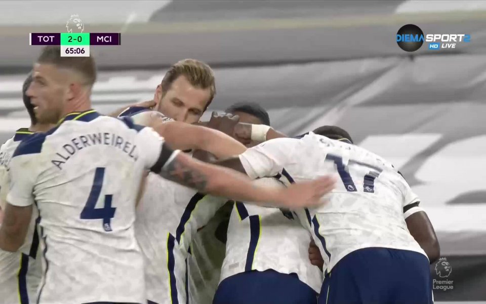 Тотнъм нанесе своя съкрушителен удар за 2:0 срещу Сити в