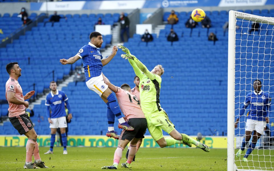 Брайтън и Шефилд Юнайтед завършиха 1:1 в мач от 14-ия