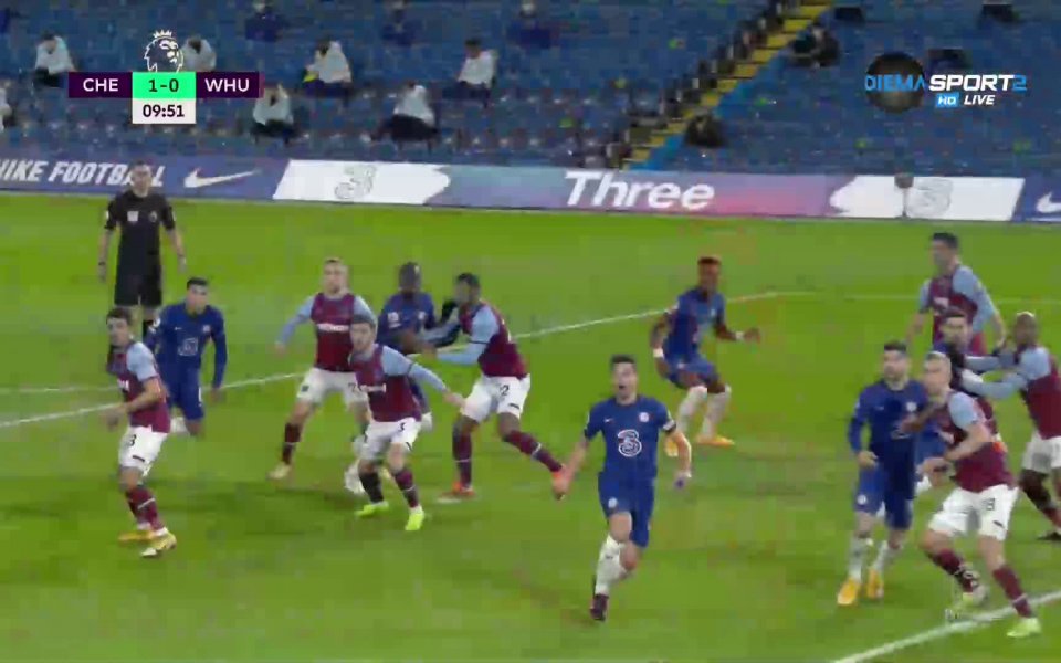 Отборът на Челси води с 1:0 след първото полвуреме на