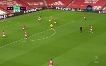 Манчестър Юнайтед и Уулвърхемптън се оттеглиха на почивката при резултат