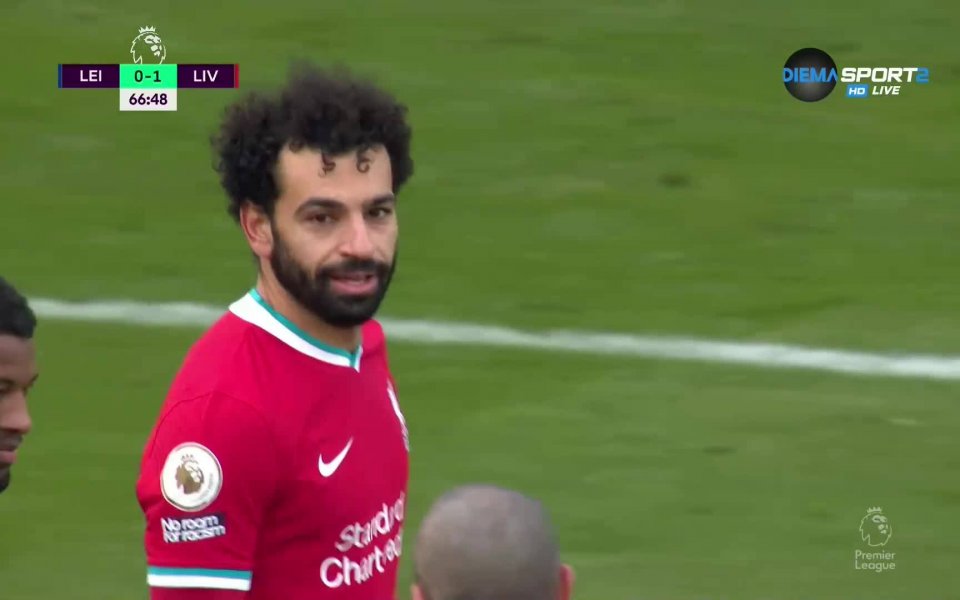 В 67-ата минута Салах откри срещу Лестър след отлично взаимодействие