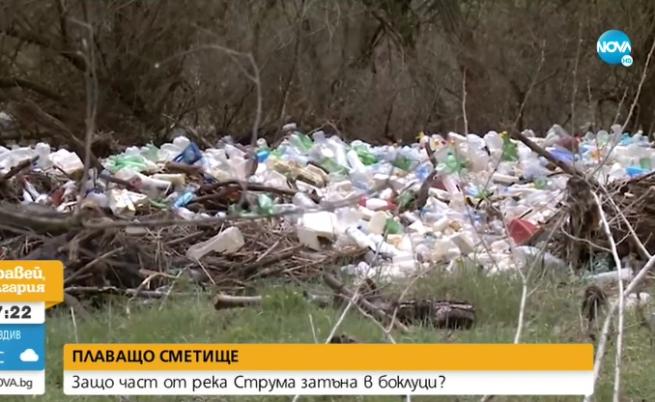 Плаващо сметище по поречието на река Струма