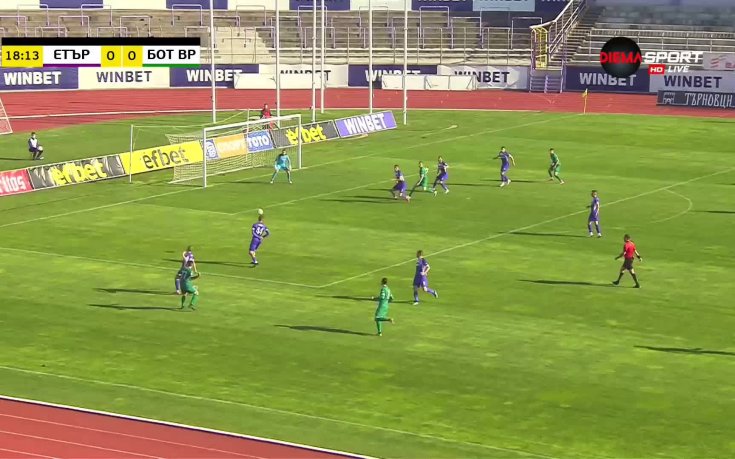 Етър - Ботев Вр 0:0 /първо полувреме/