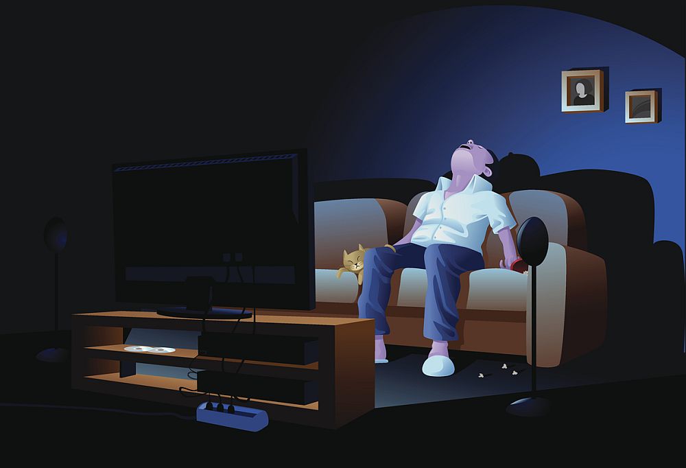 Постоянно смотрит телевизор. Человек перед телевизором. Ночью перед телевизором. Телевизор перед сном.