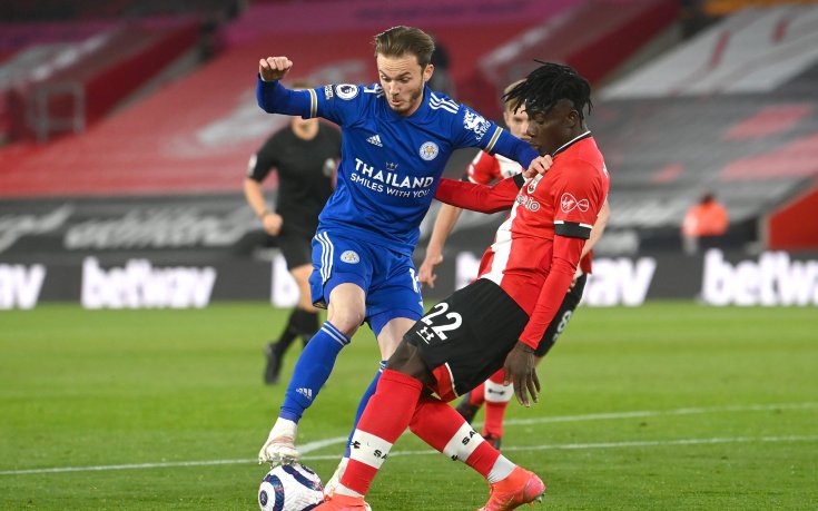 Десет от Саутхемптън спряха Лестър за второто място