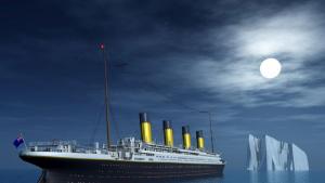 Макет на потъналия кораб Титаник с размери 80 на 40