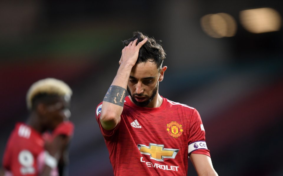 Бруно Фернандеш отбеляза гол при загубата на Манчестър Юнайтед от