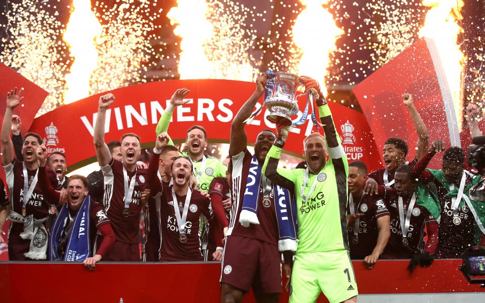 Награждаване на Лестър Сити като новия шампион във ФА Къп, 15.05.2021 г.
