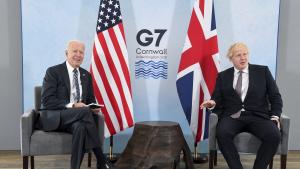 Министър председателят на Великобритания Борис Джонсън и президентът на САЩ