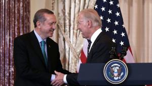 Президентът на САЩ Джо Байдън и турският президент Реджеп Тайип