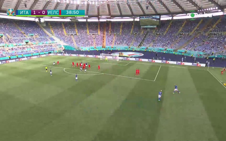 Италия - Уелс 1:0 /първо полувреме/