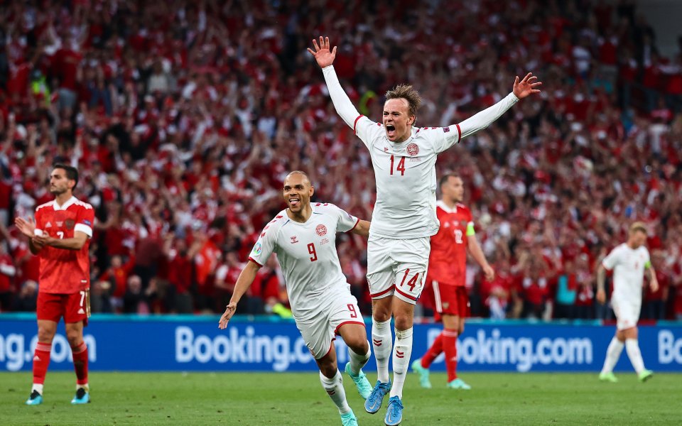 Дания откри резултата в мача с Русия, който е част
