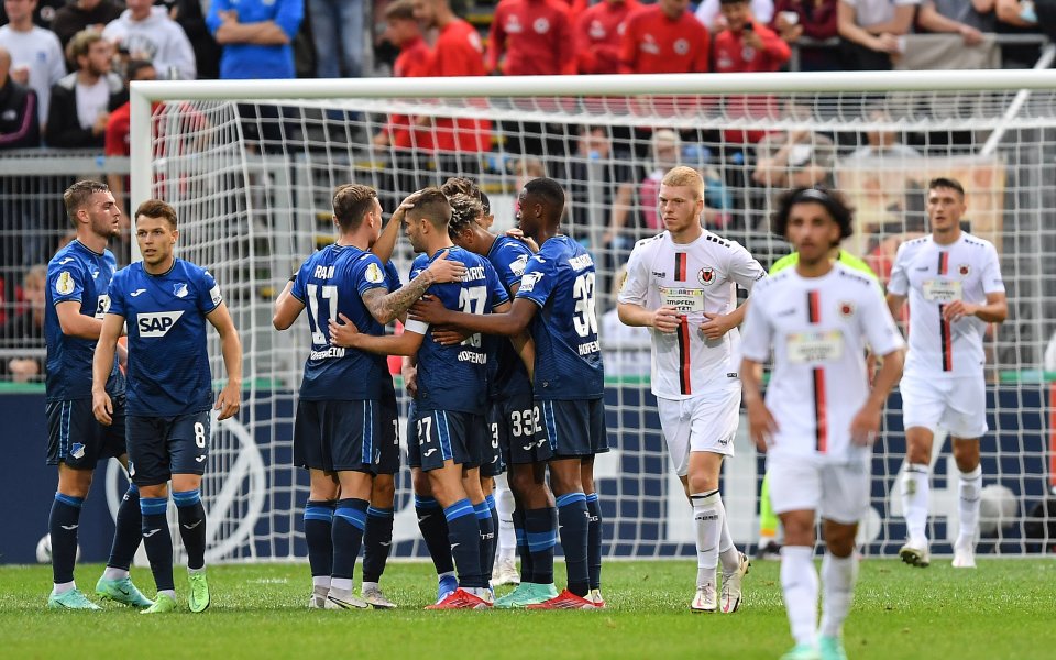 Хофенхайм постигна измъчена победа с 3:2 над третодивизионния Виктория Кьолн