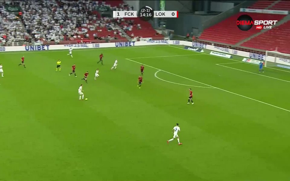 Копенхаген - Локомотив Пд 3:1 /първо полувреме/