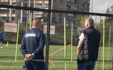 Собственикът на Левски Наско Сираков и старши треньорът на тима