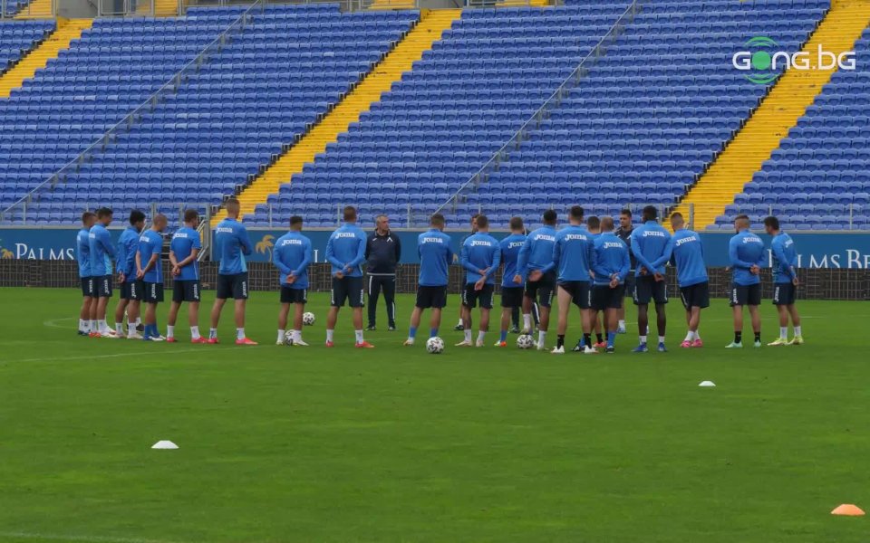 Левски тренира преди двубоя с ЦСКА 1948.