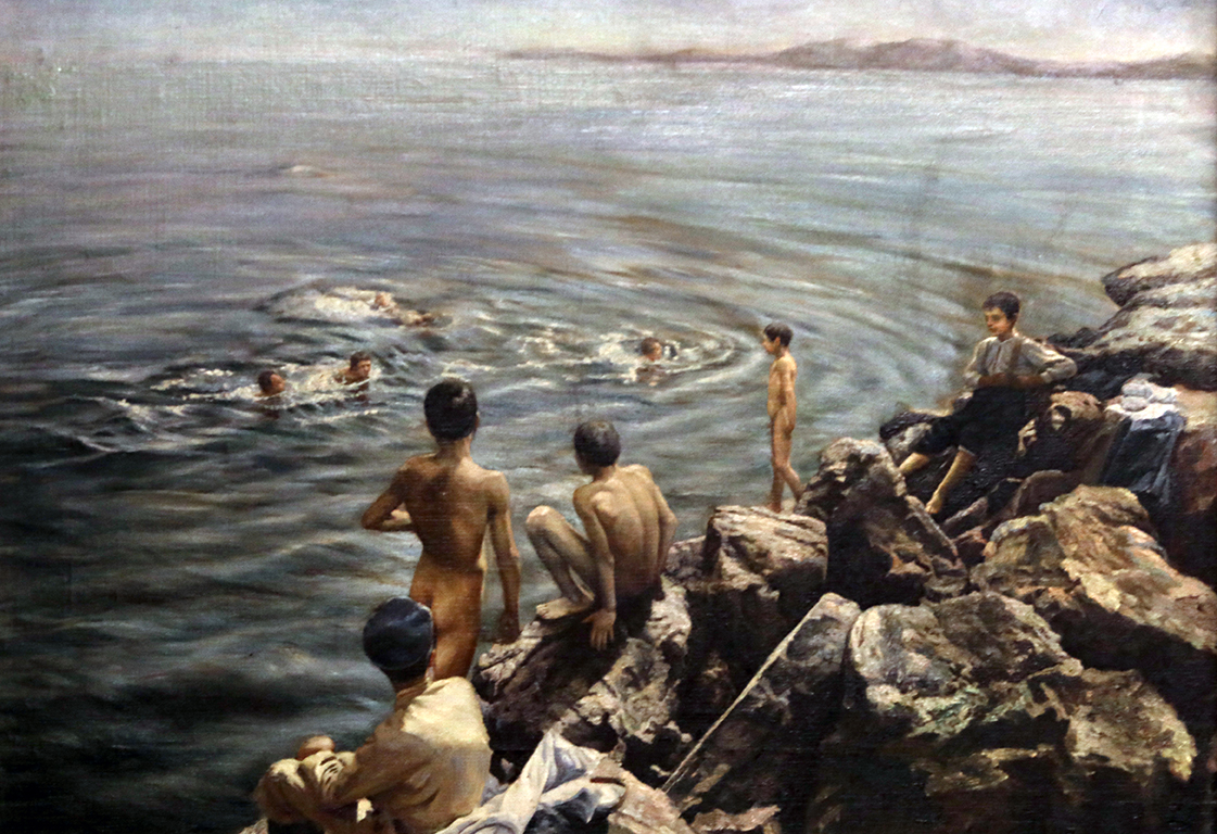 <p>Петко Манчев Джуджев (1876-1956) Къпещи се деца, 30-те години на XX век</p>