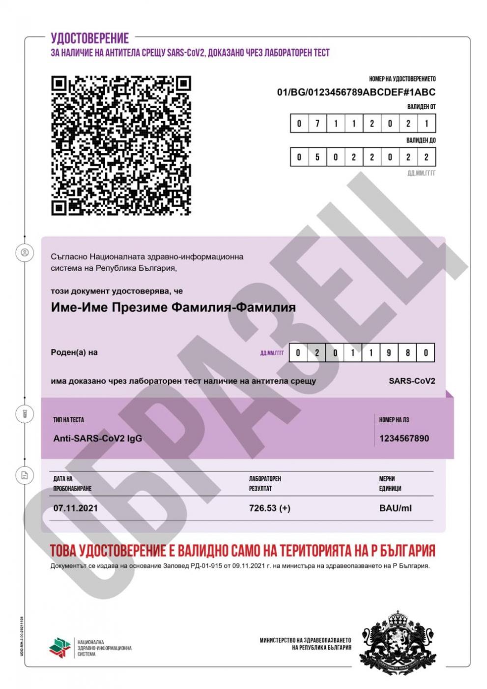  ВИСОКА СНИМКА Образец на зелен документ за антитела 