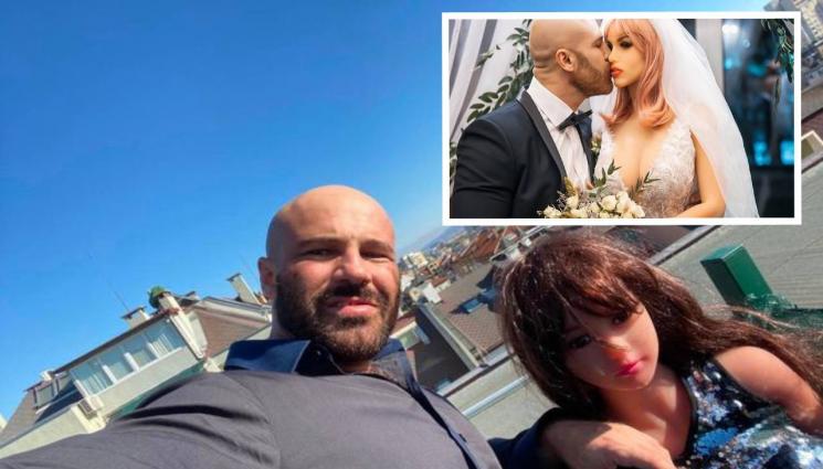 Юри Толочко - В София: Културист на меден месец със секскукла, оженил се за Луна година след като предишната се спукала