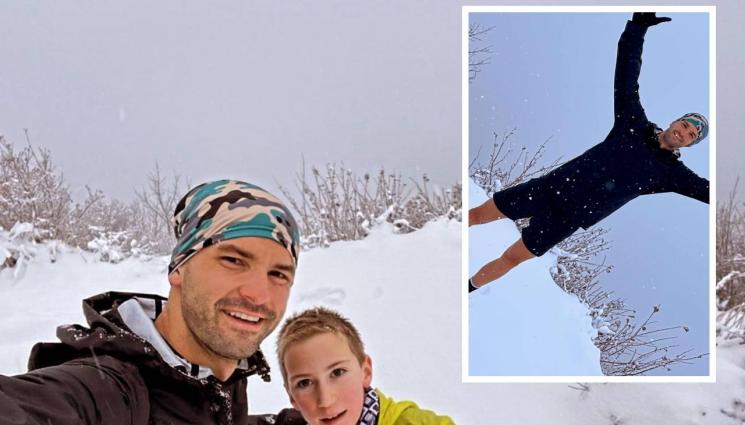 Григор Димитров - В подготовка за новия сезон: Гришо бяга яко в снега, дете му стана треньор