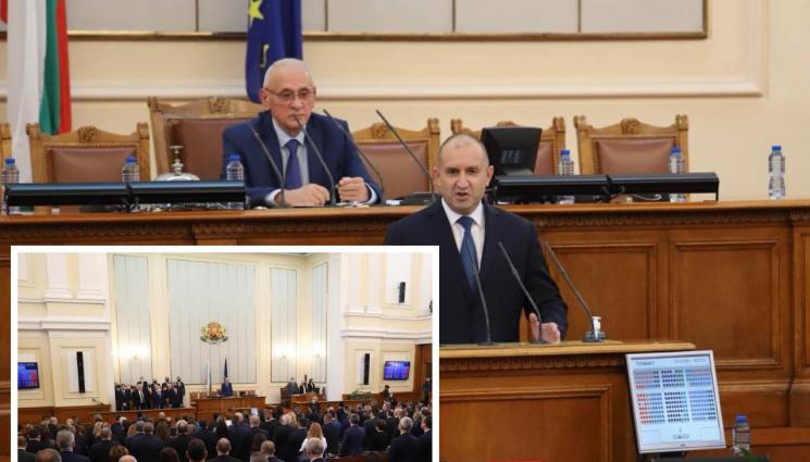 Радев - Радев пред депутатите: Ключът към бъдещето е демонтаж на прокурорския чадър над корупцията, иначе миналото ще потърси реванш