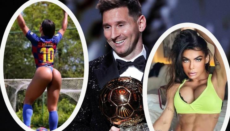 мис дупе меси - В чест на Златната топка: Мис Дупе напира да показва плът пред Меси