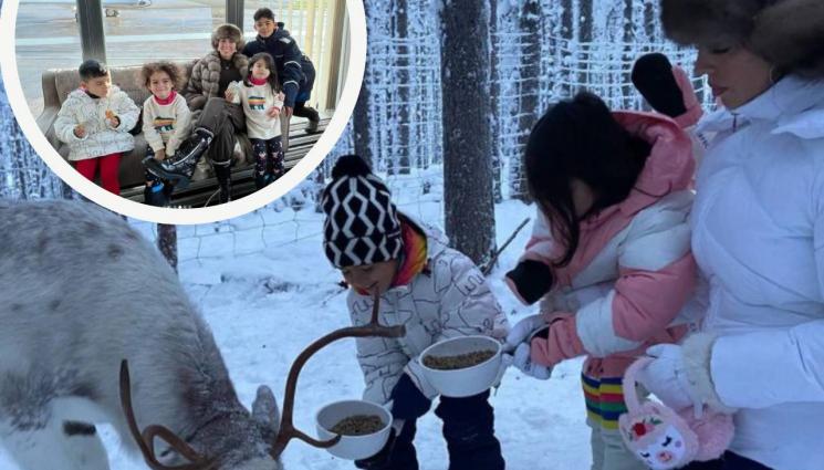 Джорджина Родригес - Джорджина заведе децата на Роналдо на Северния полярен кръг при Дядо Коледа