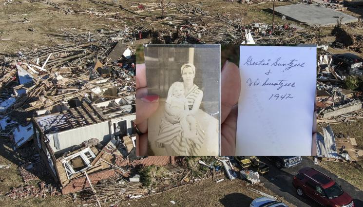 торнадо - Убийственото торнадо в Кентъки отнесло семейна снимка на 200 километра в съседен щат, откриха собственика в социалните мрежи
