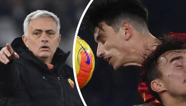 Моуриньо Рома - Жозе Моуриньо утешава с якето си запалянкото, който колабира на мача със Специя