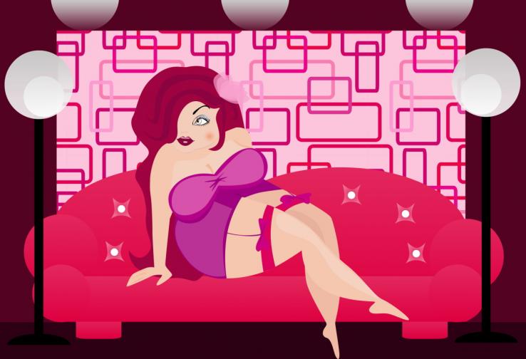 секс дебела пълна жена диван