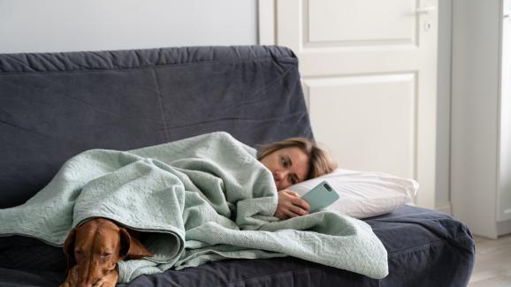 куче с болен стопанин