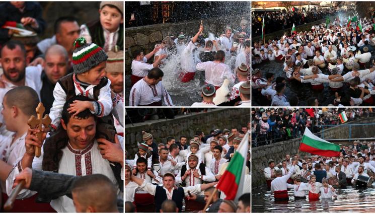 хоро - 4-годишният Димо взе Богоявленския кръст в Калофер (СНИМКИ И ВИДЕО)