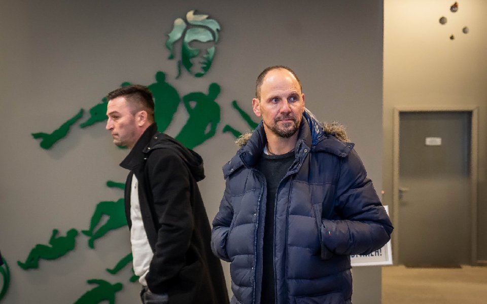 Новият треньор на Лудогорец Анте Шимунджа и асистентите му -