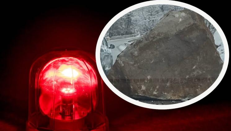 скала - Огромна скала падна на пътя София - Самоков, по чудо няма ранени (СНИМКИ)