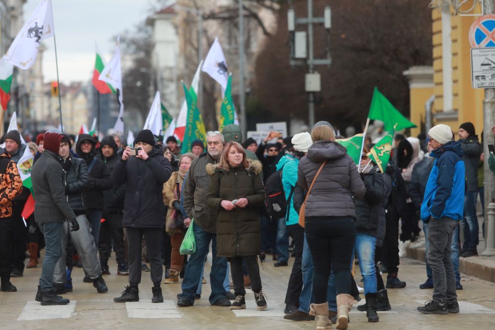 Протест срещу зеления сертификат в центъра на София