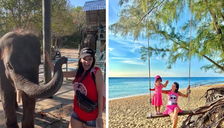 Преслава Тайланд - Слон налетя да целува Преслава (ВИДЕО)