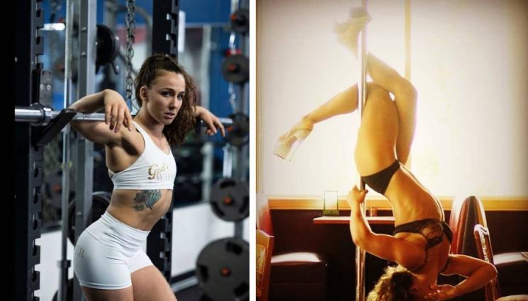 Ванеса Демопулос - Ванеса слезе от пилона и натупа съперничка